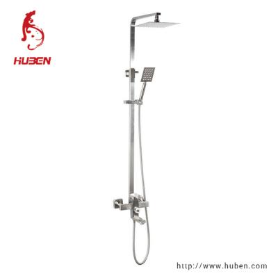 China Floor Stand Faucets Bathroom Exposed Hot Cold Bath And Shower Faucets Mixers Shower Set for sale