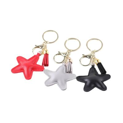 China Suvenir Gift Custom Design Star PU Leather Key Chain Accessories Bag Key Chain Accessories for sale