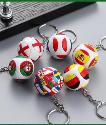 China Keychain For Souvenirs Customized Designer Country Qatar World Cup Keychain Keyring Customized Factory Football Key Chain Pendant Flags for sale