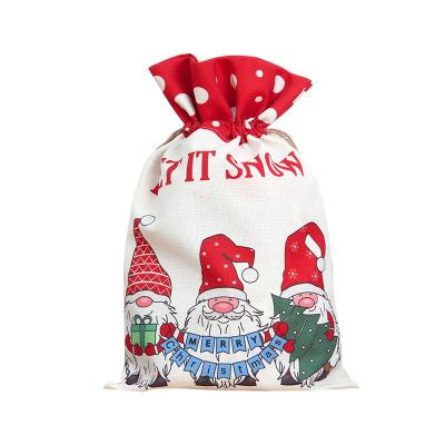 China 45g Santa Bag Christmas Sacks Stocking Present Gift Bag Storage Bag With Drawstrings for sale