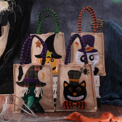 China 2022 Festival Decoration Wholesale Halloween Decoration Pumpkin Candy Basket Kids Home Halloween Trick or Treat Bag Bucket for sale