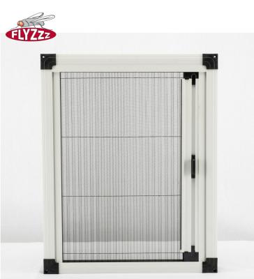 China Double Folding Functional Pleated Screen Mesh Window Aluminum Frame for sale