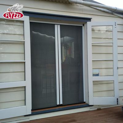 China Custom Aluminum Alloy Double Pleated Anti Mosquito Open Insect Sliding Pleated Mesh Folding Screens Door for sale