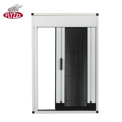 China Good Quality Folding Easy Pull Polyester Pleated Insect Black PP Screen Pleated Mosquito Net Door for sale