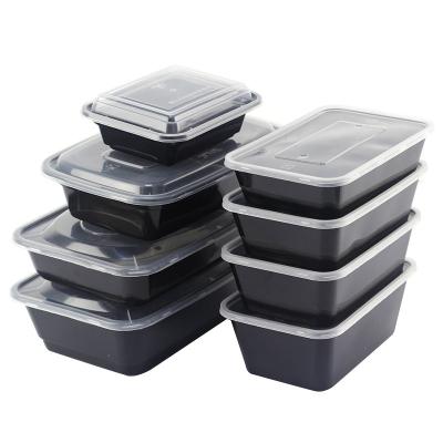 China Microwave Disposable Disposable Rectangle Plastic Lunch Bento Box Takeout for sale