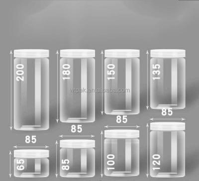 China Recycled materials wholesale clear plastic jar for storage cosmetic jars for sale