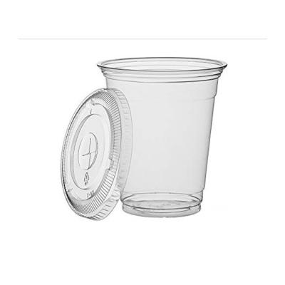 China Customized printing logo wholesale price PLA compostable biodegradable clear plastic cup with lid for sale