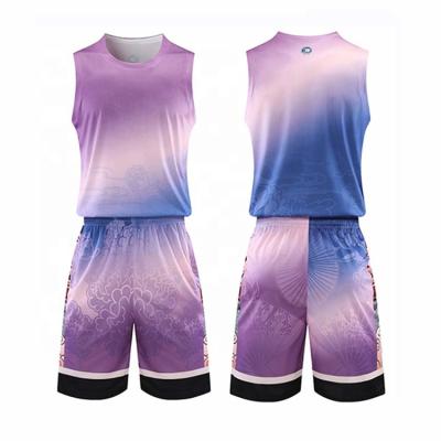 China Custom Made High Quality Antibacterial Sublimation Basketball Sports Logo Mens Basketball Uniform Tank Top for sale