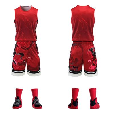 China New team basketball antibacterial wholesale empty tank tops to print design your own basketball uniform for sale