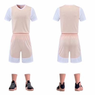 China Uniform design of the latest basketball singlet sets 2021 female pink short sleeve basketball singlet for sale