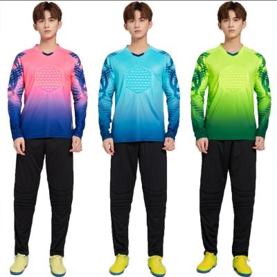 China New Design Sets Long Sleeve Adult Game Training Soccer Goalie Jersey Men Goalkeeper Uniforms for sale