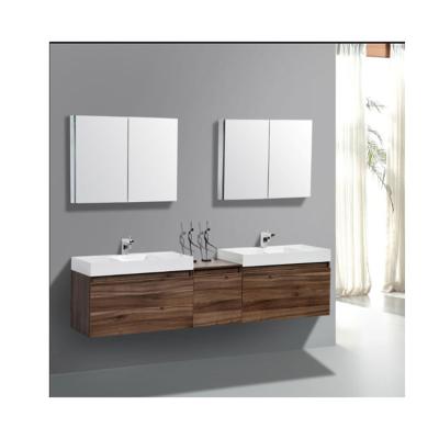 China Modern Double Sink PVC Bathroom Vanity Round Corner Modern Bathroom Vanity Cabinets Bathroom Vanities for sale