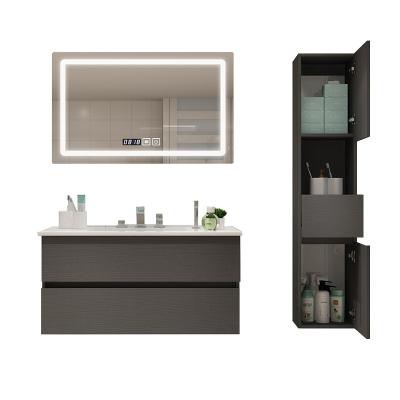 China Modern Bathroom Vanity Sets Hotel Bathroom Vanity Cabinets PVC Bathroom Cabinet With Mirror for sale