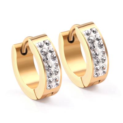 China Factory direct wholesale Trendy European and American circle Diamond Earrings Women gold trend fashion jewelry for sale