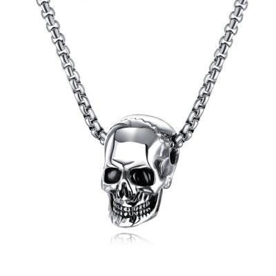 China European and American pendant personality stainless steel titanium steel skull men's hip hop punk necklace retro jewelry for sale