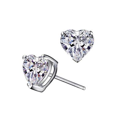 China Factory Outlet 14K 18K Moissanite TRENDY Heart Shaped Stud Earrings Shape Luxury Moissanite Earrings for sale