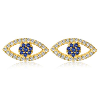 China FASHIONABLE demon earrings European and American S925 Sterling Silver Earrings Zircon Hoop eye gold factory direct sales for sale