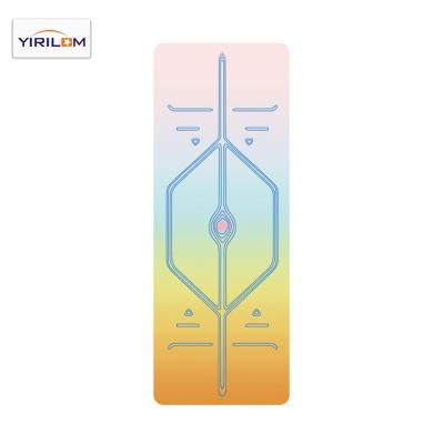 China Low Cost New Design Environmental Friendly Gradient Rubber Printing Rubber Yoga Mat for sale