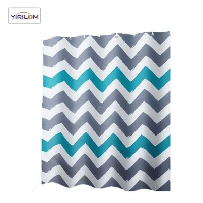 China Blackout Blue And Gray Geometric Living Room Blackout Pattern Curtain Drapes For Window Bedroom for sale