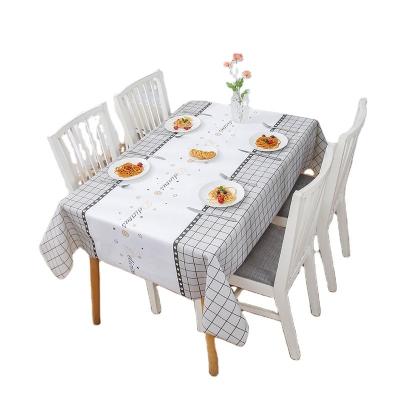 China Nordic Rectangular PVC Mat Table Cloth Fashion Design Waterproof Quality Waterproof Oil Free Table Cloth for sale