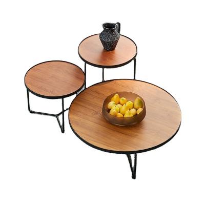 China Newest Modern Simple Convertible Metal Frame Table Tea Room Wood Coffee Table for sale