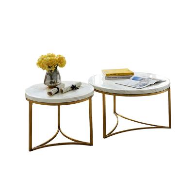 China (Other)Adjustable Luxury Coffee Table Sets Living Room Stainless Steel Furniture Marble Glass Side Table for sale