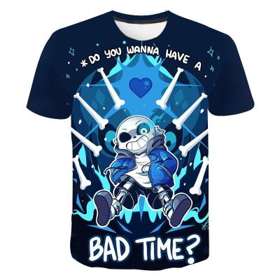 China Anti-Wrinkle Cartoon Anime Undertale T-shirt Men Women Kids Tee No 3D Print T-shirt Summer Shorts Sleeve Boy Girl Kids complete the clothing for sale