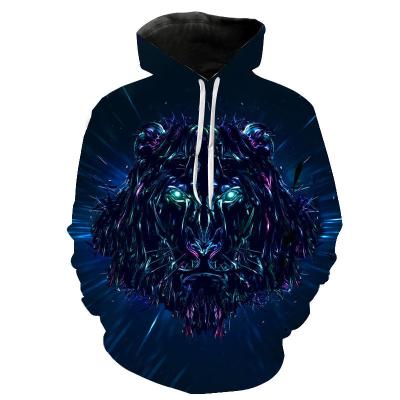 China 2021 High Quality Anti-wrinkle Polyester Lion Head Hoodies For Man Sweatshirts Wholesale Custom Logo for sale