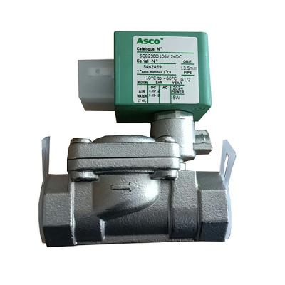 China ASCO Two Way Water Valve SCG238D106V Stainless Steel Body Normally Open 1/2 Caliber for sale