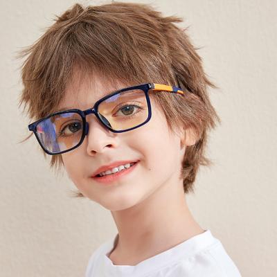 China For 2021 Vintage Unisex Kids Rectangle TR90 Glasses Reading Glasses Anti Blocking Glasses Light Blue Radiation for sale