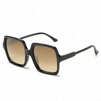 China Trend Sunglasses Oversized Black Sunglasses Women Shades Big Frame Sunglasses 2021 Shades for sale