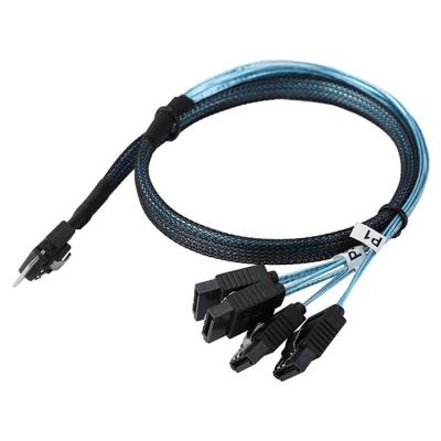 Cina 12Gbps Mini Sas 38p SFF 8654 al cavo di estensione di 4 SATA in vendita