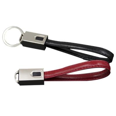 중국 Android 길이 13cm USB 2.0 충전 케이블 PU 가죽 키체인 판매용