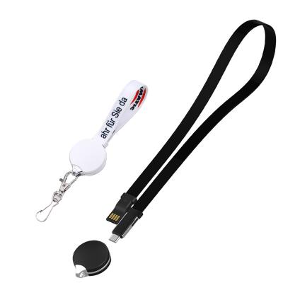 China 3 in 1 Telefon-Bügel-Namen-Karten-langer und kurzer Größen-Schnur Lanyard Charging Cable zu verkaufen