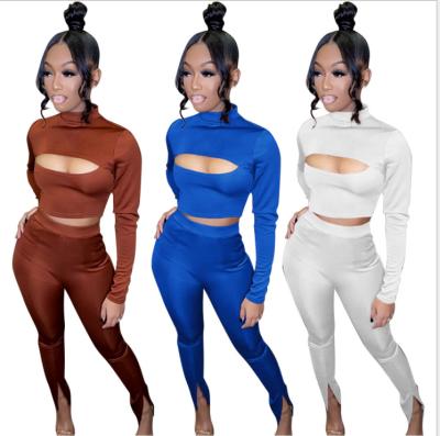 China Wholesale Cheap Breathable Drop Two Piece Suit Sets Long Sleeve T Shirt, High Waist, Pants Two Piece Sets Women's Clothing For Women for sale