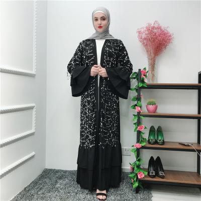 China 2021 Newest Fashion Luxury Turkey Fashion Gorgeous Sequin Abaya Latest Long For Muslim Long Dress Dubai Muslim Women Long Dress for sale