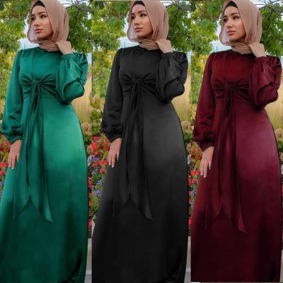 China New Dubai Polyester /cotton Kaftan Floral Muslim Dress Arabic Mubarak Islamic Clothing Abaya Women Long Kimono for sale