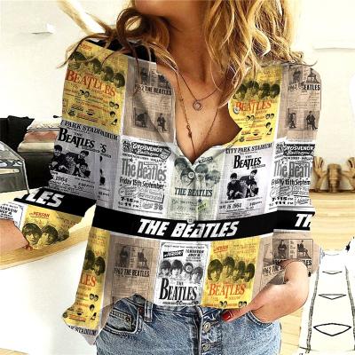 China New Hawaii Fashion Anti-Wrinkle Long Sleeve Button Collar Shirt Oversized T-shirt Print Graphic Casual Pique Cover Up for sale