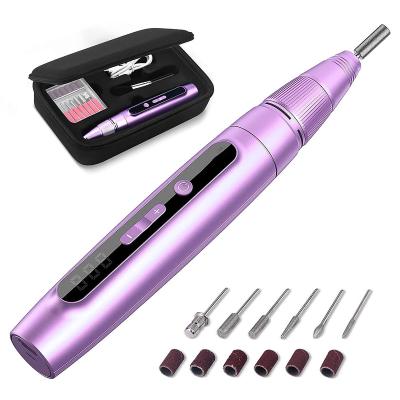 China Plastic Acrylic Nail Drill, 30000 Rpm Rechargeable Portable Nail Drill Machine Cordless for sale