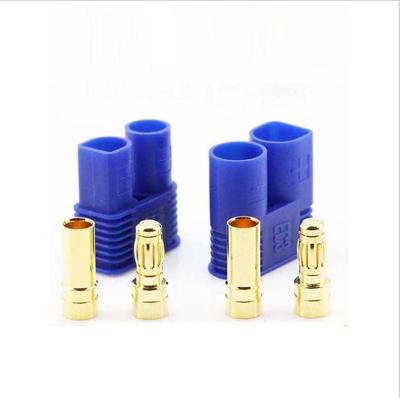 China PCB EC3 Gold Plated 4mm 2 Pin Brass Banana Plug Socket Inserts Connectors With Sheath To Electric Power Charger Adapter Accessories for sale