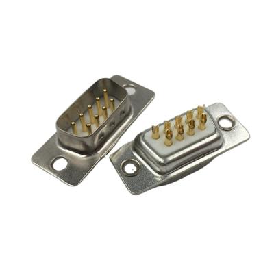 China PCB Banana Plug D-SUB DB9 PIN High Current Socket Dock Male Gold Plated RS232 Interface Solder Wire Lock Covered for sale