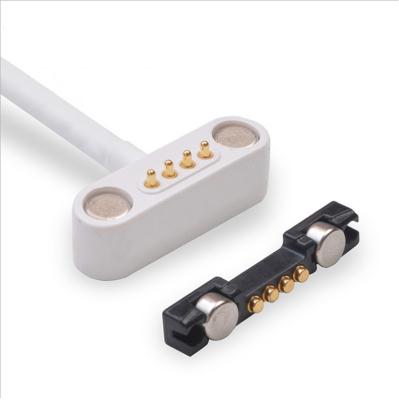 China Waterproof Electric Magnetic Male Female Pogo Pin Connector Cable Charger Battery PCB 4 Pin Adapter Charging Dock for sale