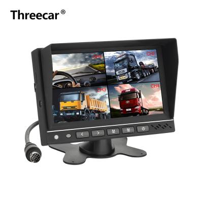 China 7 Inch Quad TFT LCD Monitor Recording Rear View System Truck And Bus Record Vehicles for sale