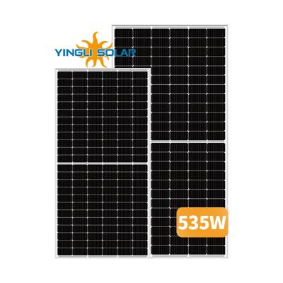 China YingLi Solar Power System Mono Solar Panel 535w 144 Cells PV Module Half Cell All Black Bifacial Solar Panel for sale