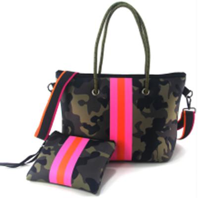 China Fashion ladies print neoprene beach bag wholesale handbag neoprene shoulder bag custom made bag new large for sale