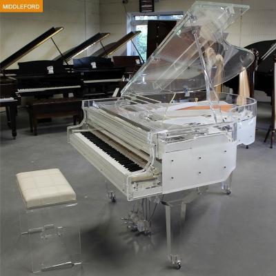 China Middleford Mechanical 168cm Crystal Baby Grand Piano Clear With Acrylic Piano Bench For Sale for sale