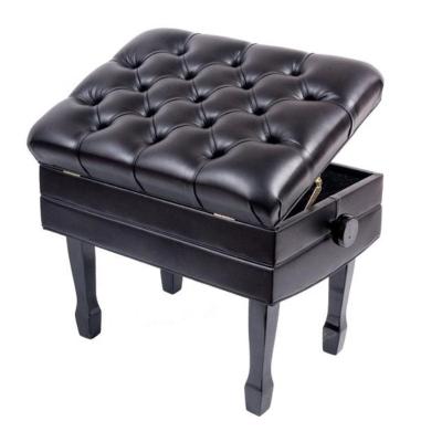 China Real solid wood piano leather adjustable bench for sale