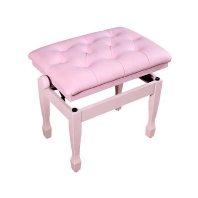 China Custom Pink Adjustable Solid Wood Piano Bench for sale