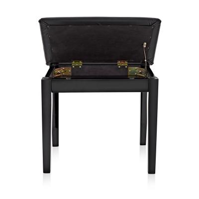 China Solid Wood Non-Adjustable Piano Bench With Storage In Black for sale