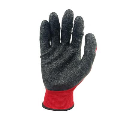 China General Purpose 13 Gauge Nylon Gloves Gray Polyester Black Nitrile Coated Safety Hand Guantes For Construction for sale